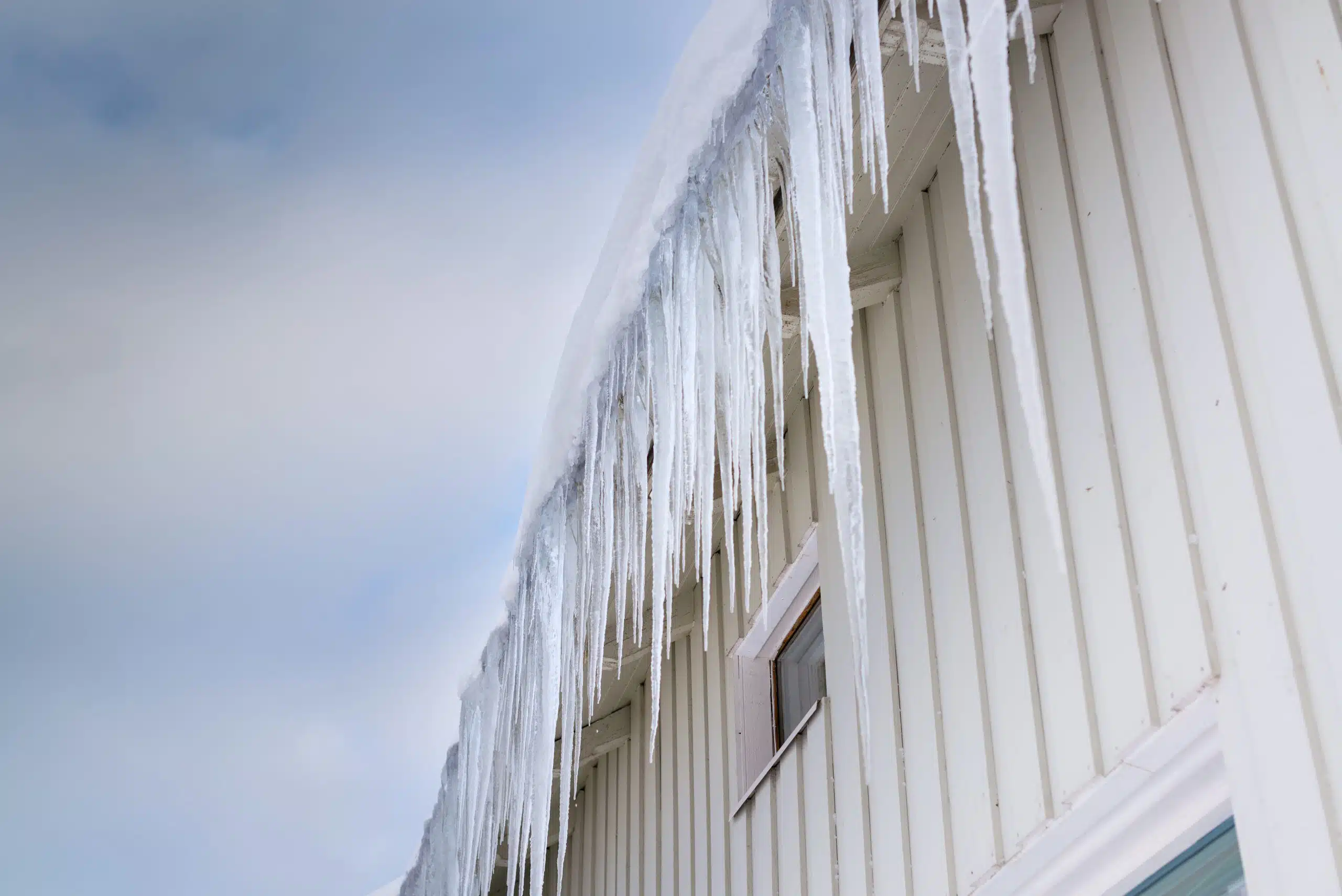 Icicles hanging from roof